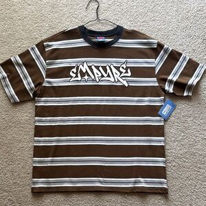 Empyre Brown and White Striped Short Sleeve Tee